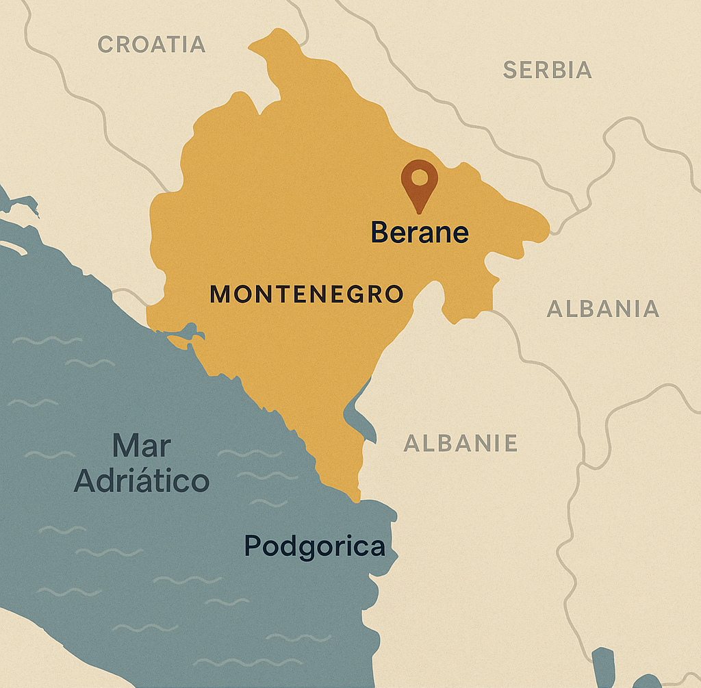 Mapa político de Montenegro en Europa